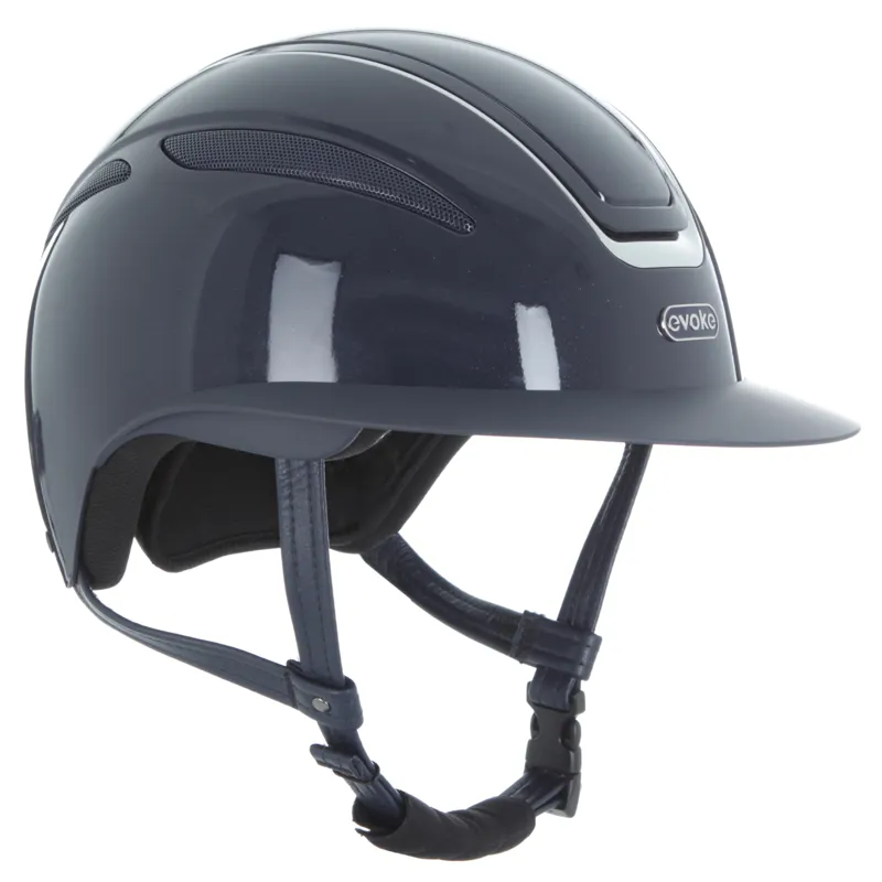 Callisto Wide Peak Navy Metallic/Chrome Riding Helmet-3